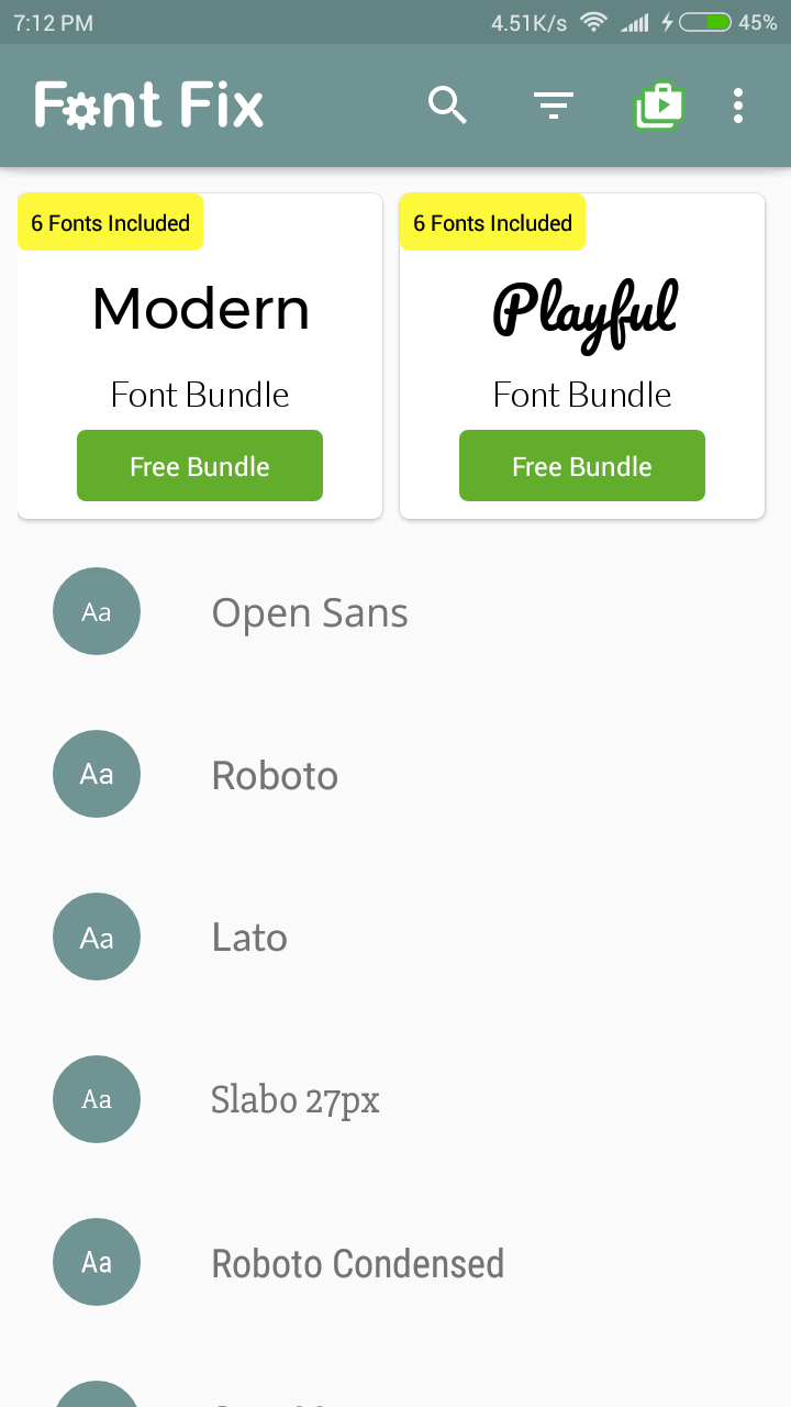 change fonts on Android