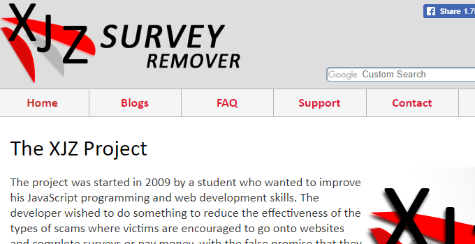Survey Remover extension