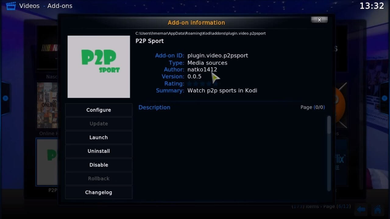P2P Sports Kodi Addon