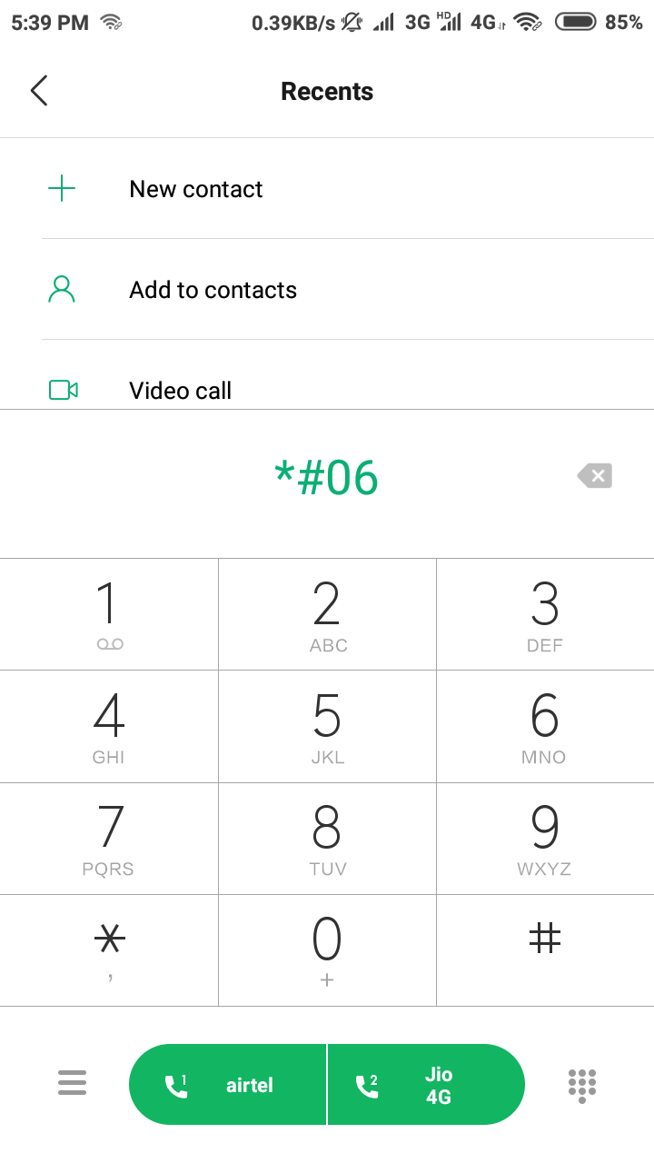 IMEI Dial Pad