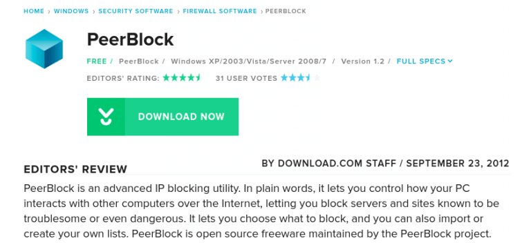 peerguardian block ip