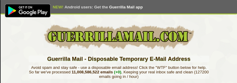 Guerrillamail Temporary Email