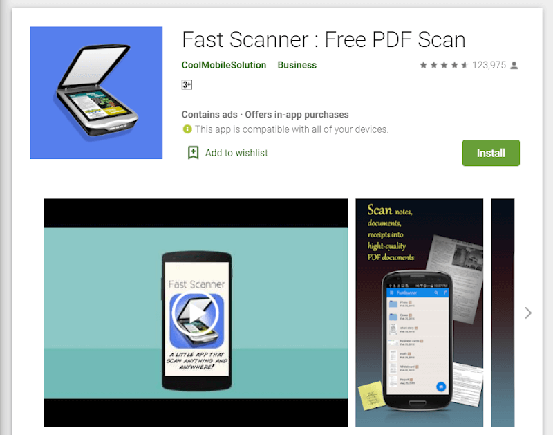 PDF Scanner for android instal