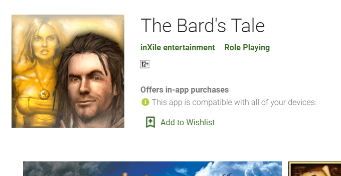 playing the bards tale on phone